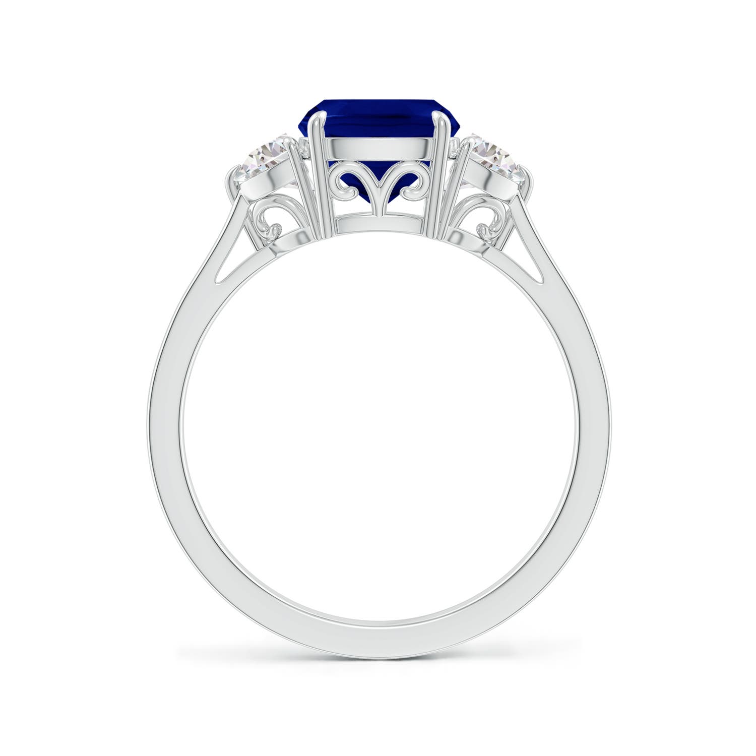 AAA - Blue Sapphire / 2.41 CT / 14 KT White Gold