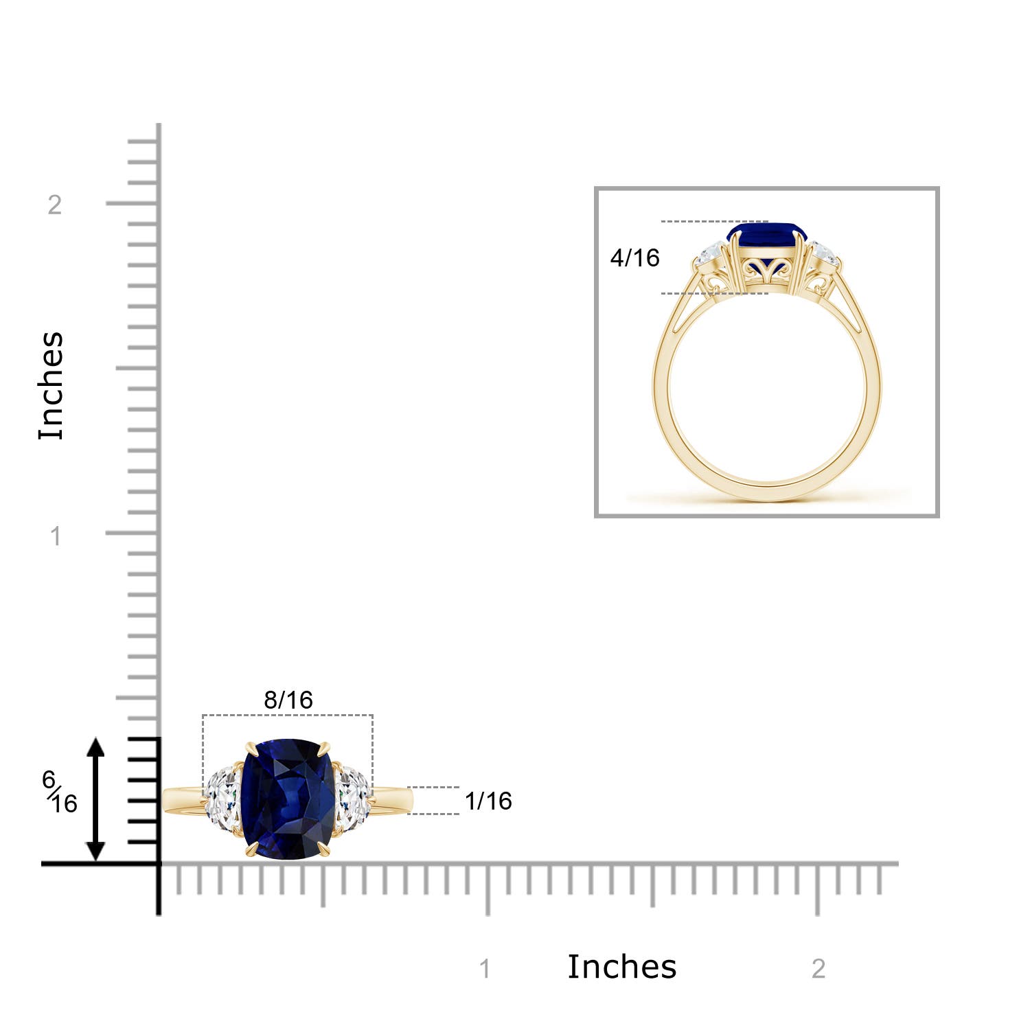 AAA - Blue Sapphire / 2.41 CT / 14 KT Yellow Gold