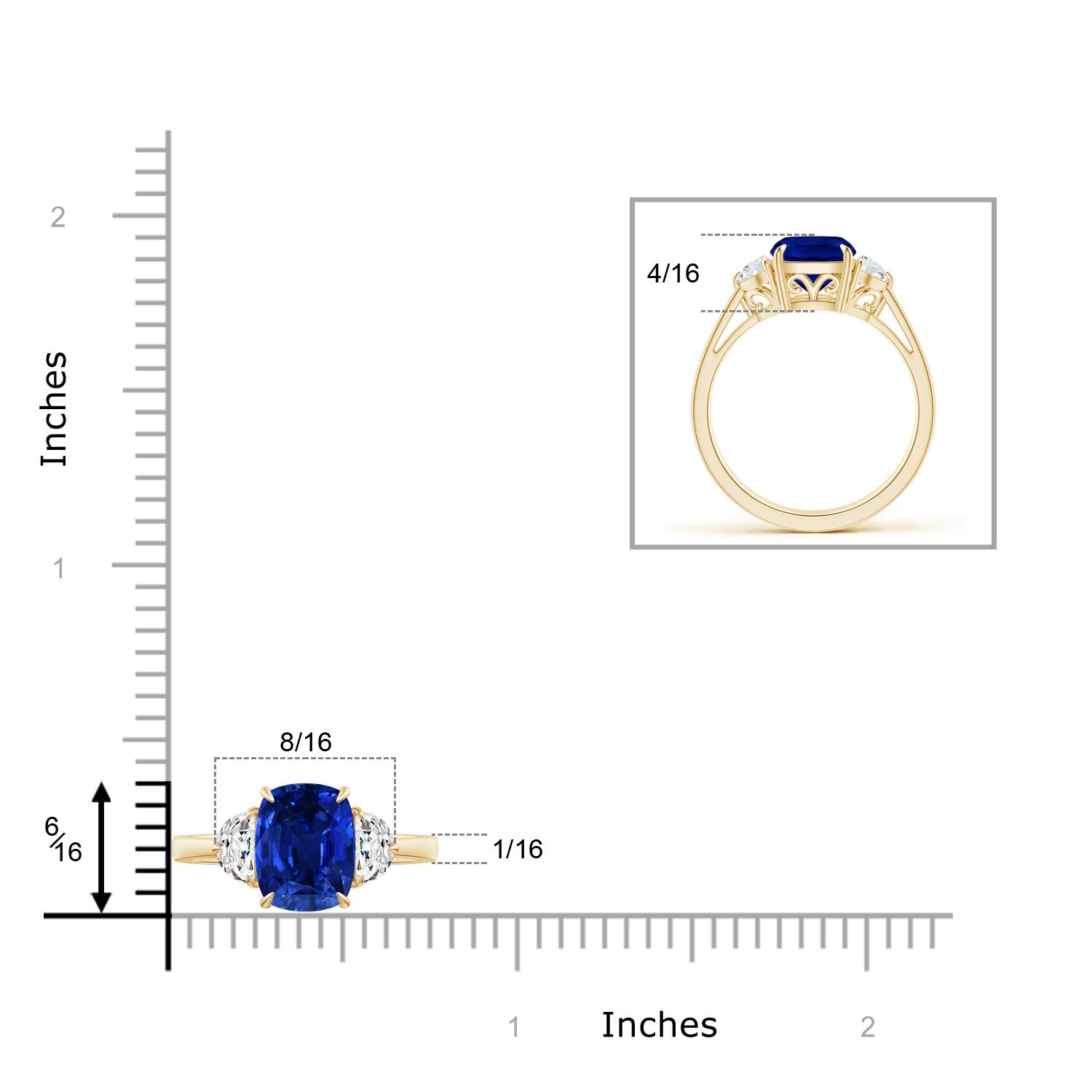 AAAA - Blue Sapphire / 2.41 CT / 14 KT Yellow Gold