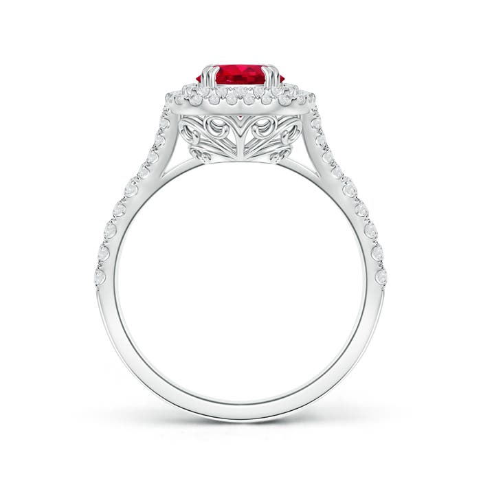 AAA - Ruby / 1.55 CT / 14 KT White Gold