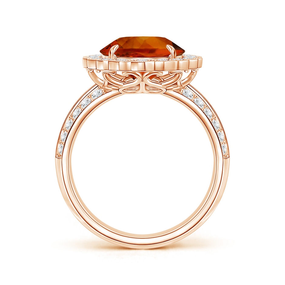 16.06x12.11x8.25mm AAAA GIA Certified Citrine Ring with Diamond Floral Halo in 18K Rose Gold side-1