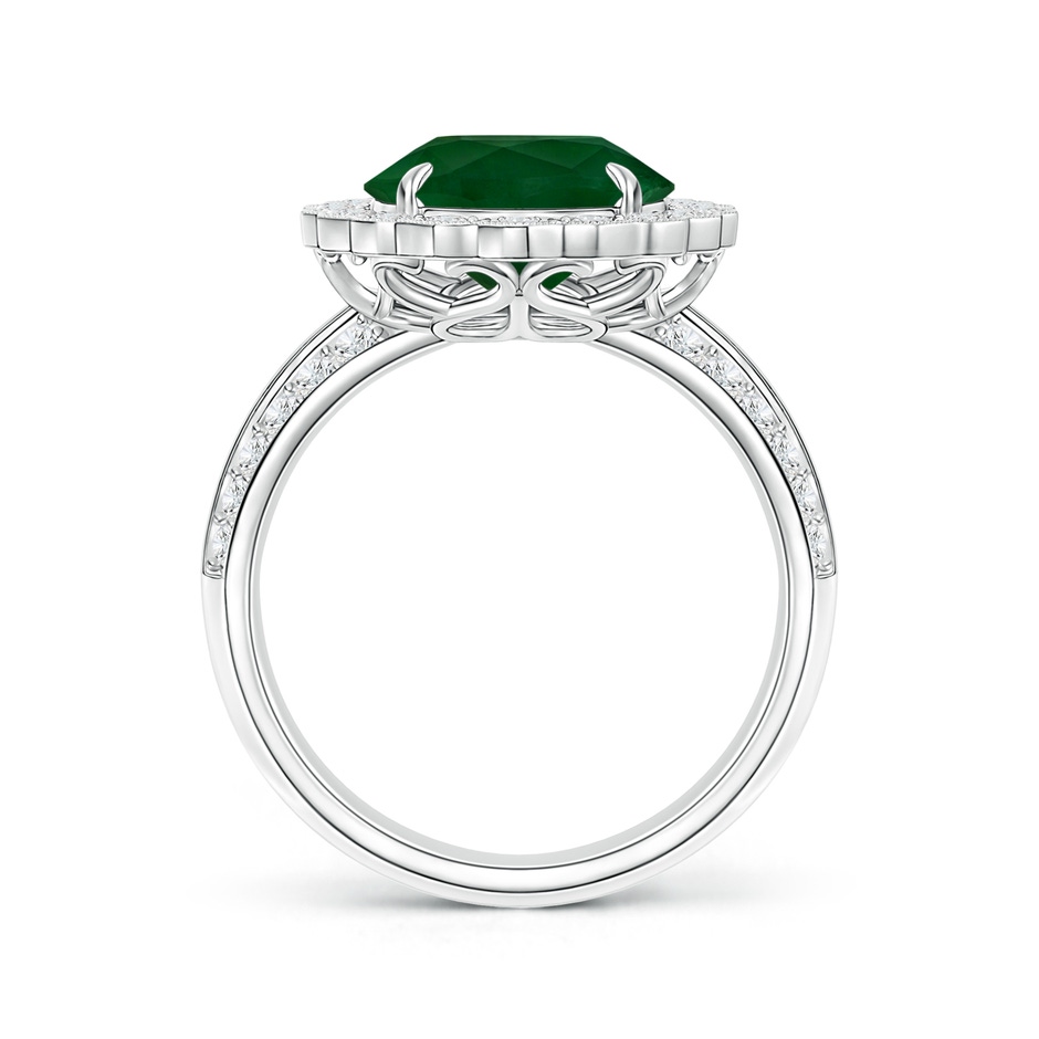 12.77x9.54x6.62mm AA GIA Certified Emerald Cocktail Ring with Diamond Floral Halo in White Gold Side 199