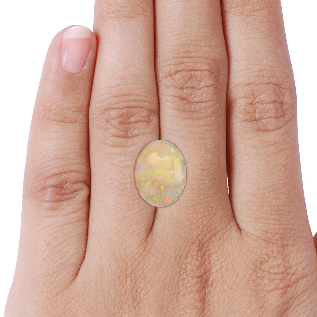 17.21x13.18x5.37mm AA GIA Certified Opal Ring with Diamond Floral Halo in 18K White Gold Side 699