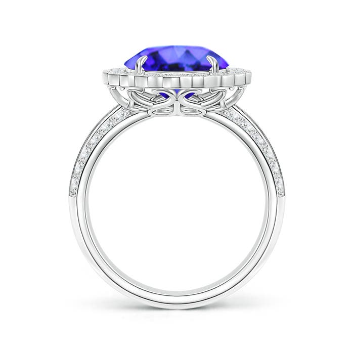 AAA - Tanzanite / 5.4 CT / 14 KT White Gold