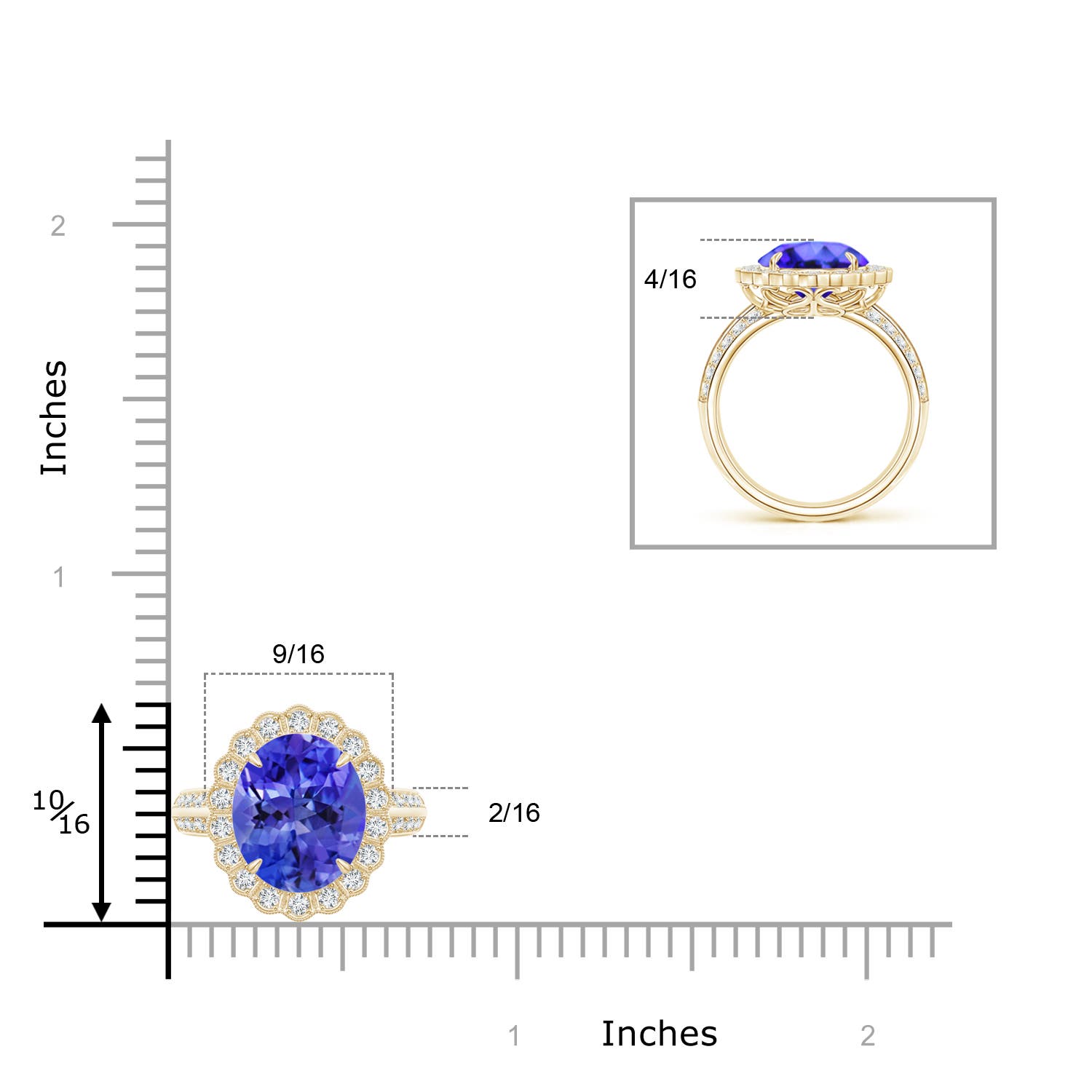 AAA - Tanzanite / 5.4 CT / 14 KT Yellow Gold