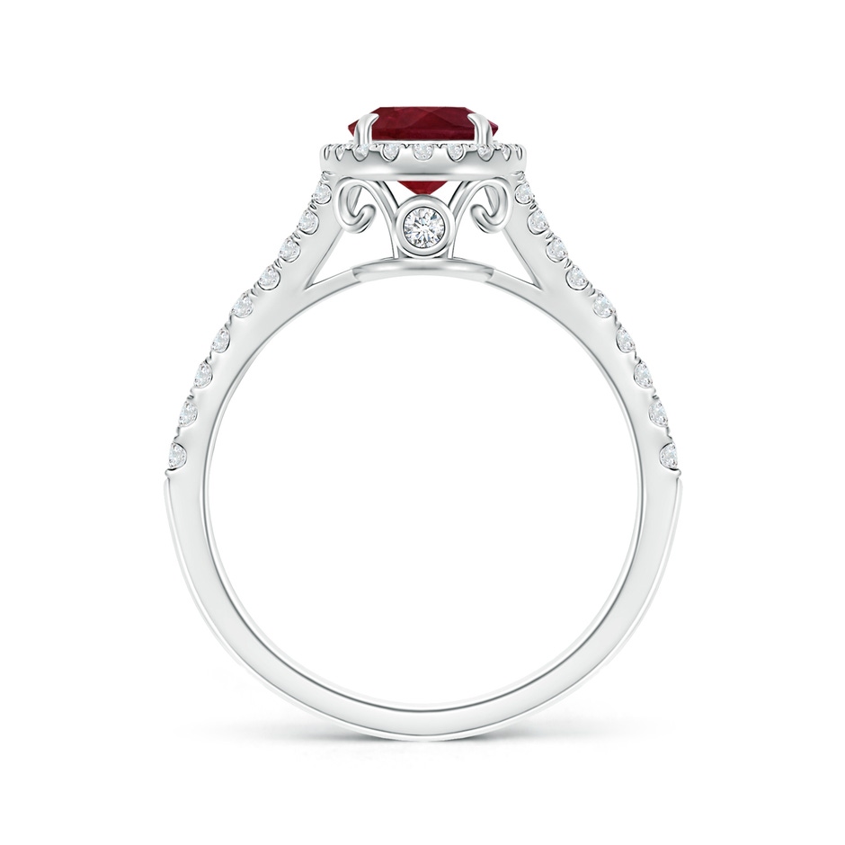 8.97x6.95x3.69mm AA Claw-Set GIA Certified Oval Ruby Split Shank Halo Ring in 18K White Gold side 199