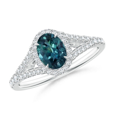 Nature Inspired Teal Montana Sapphire & Diamond Twisted Vine Ring | Angara