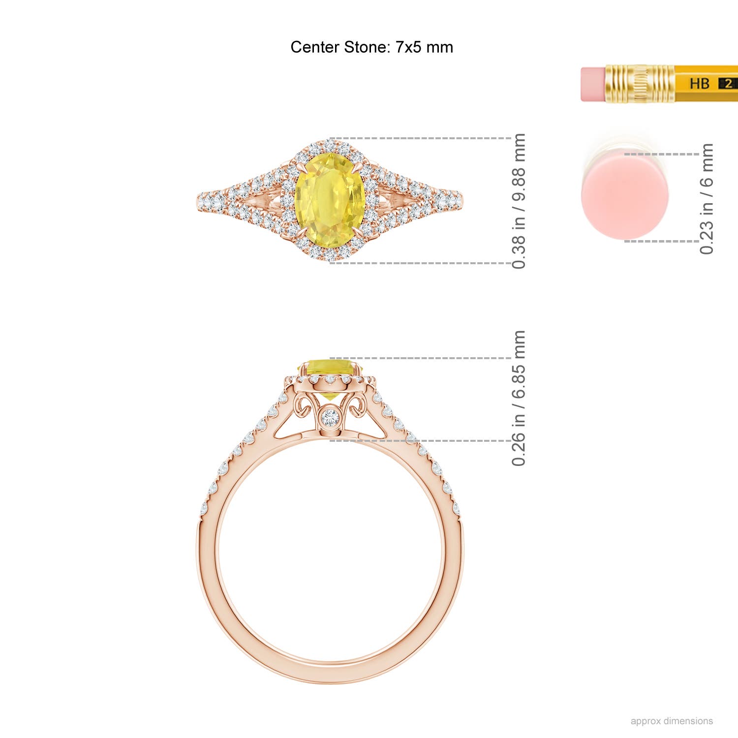 A - Yellow Sapphire / 1.41 CT / 14 KT Rose Gold