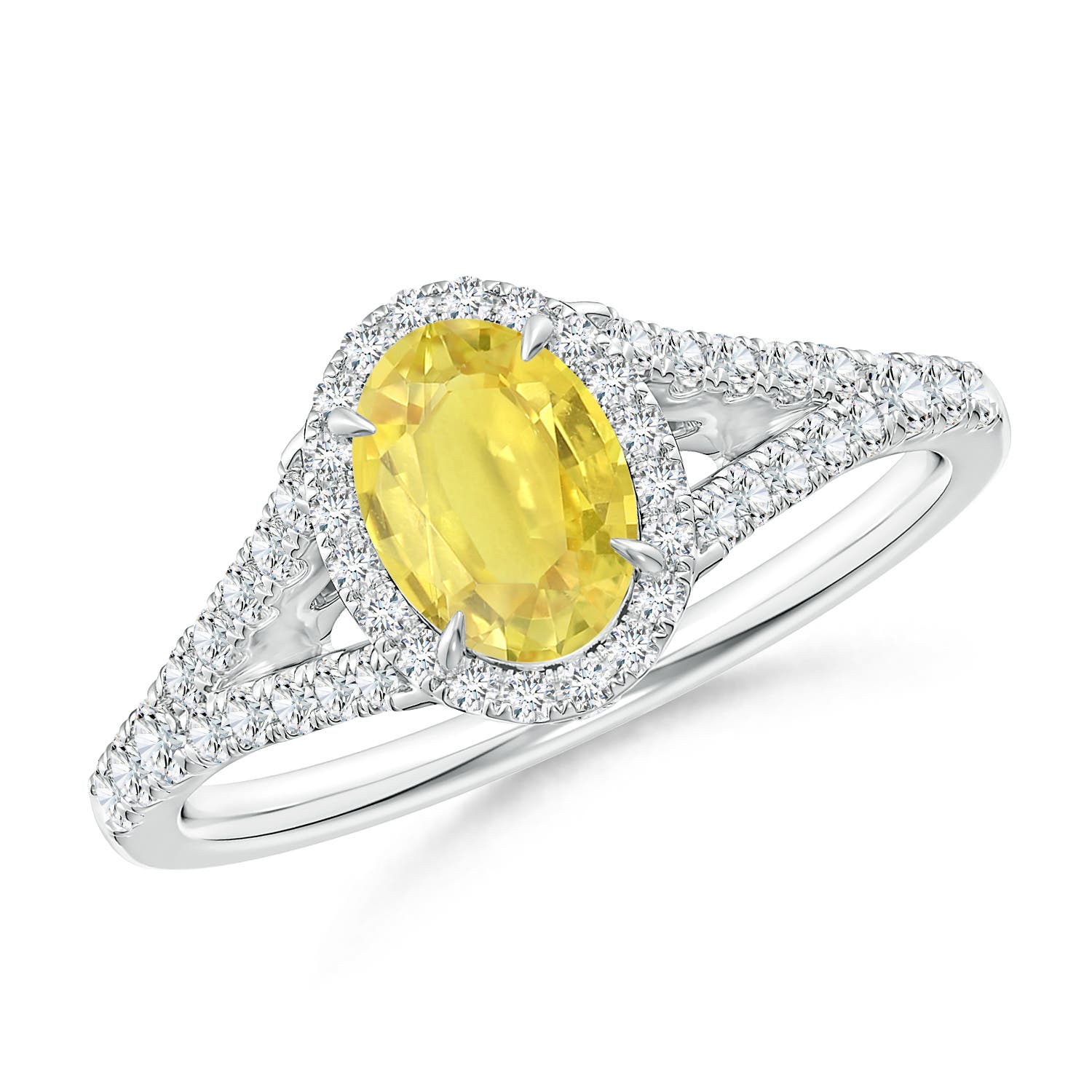 A - Yellow Sapphire / 1.41 CT / 14 KT White Gold