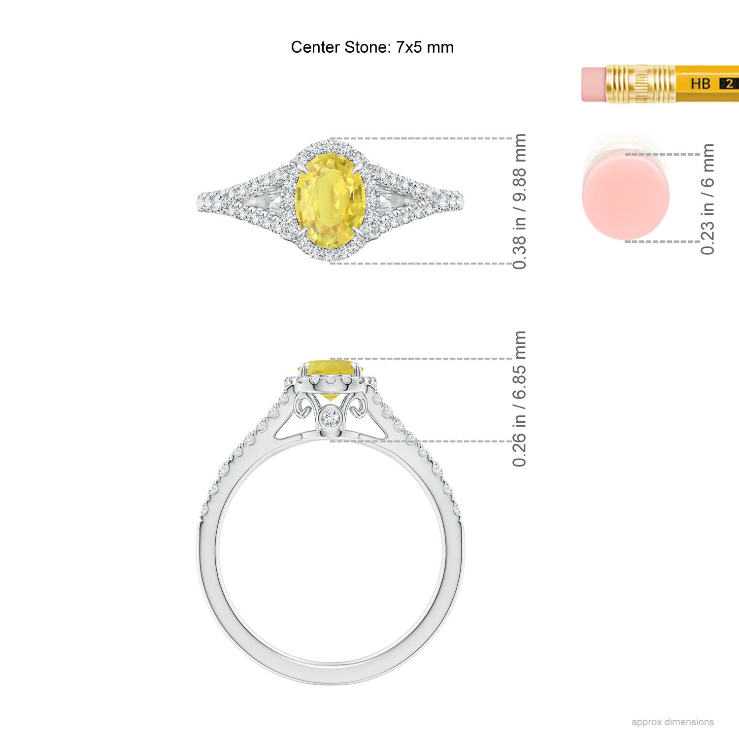 A - Yellow Sapphire / 1.41 CT / 14 KT White Gold