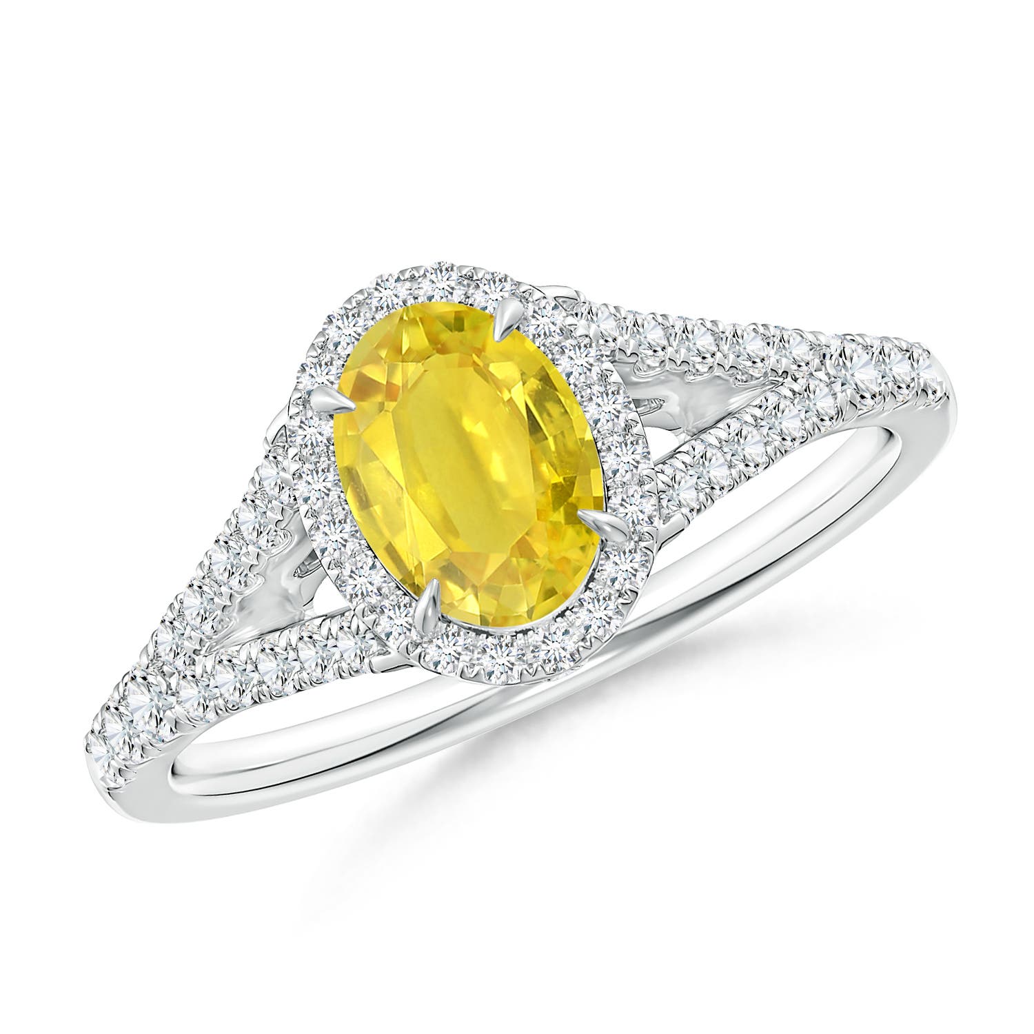 AA - Yellow Sapphire / 1.41 CT / 14 KT White Gold