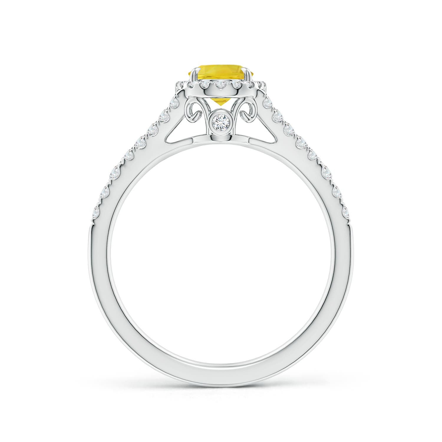 AA - Yellow Sapphire / 1.41 CT / 14 KT White Gold