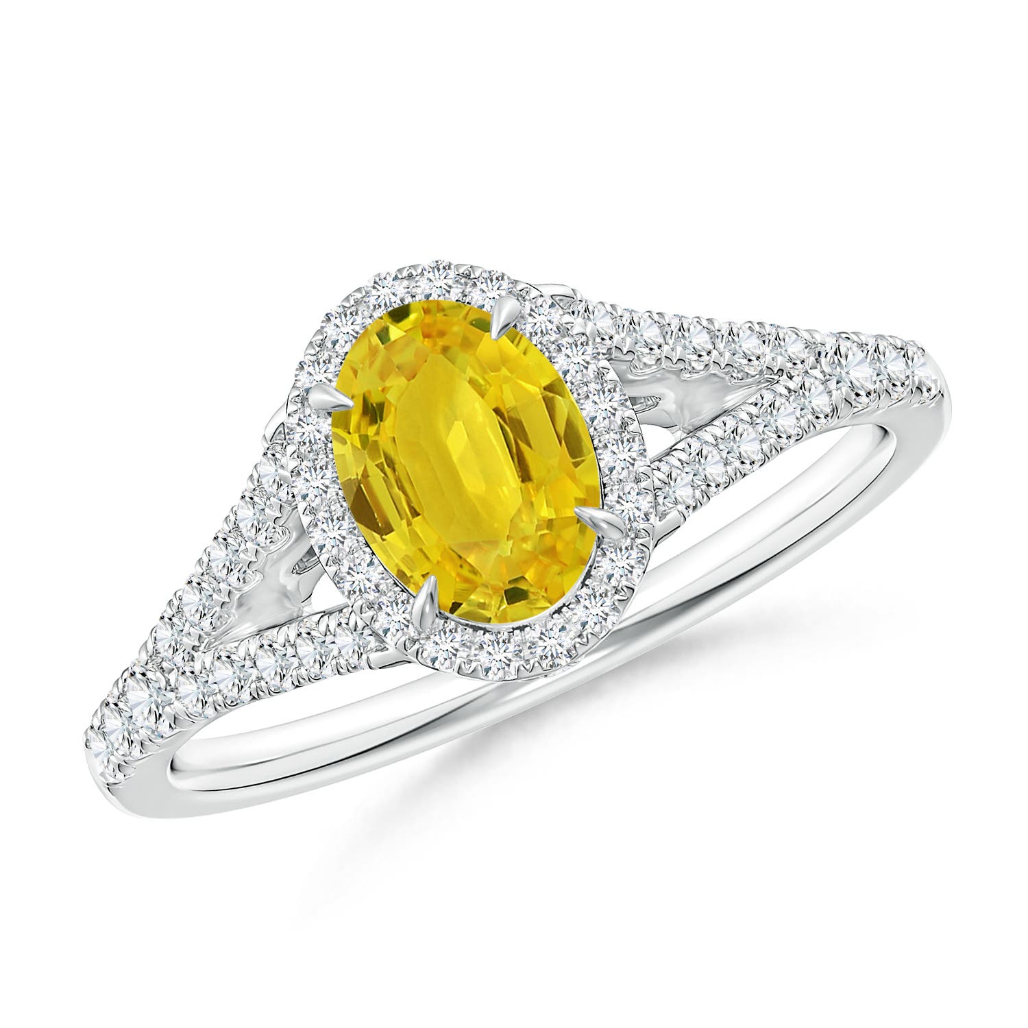 AAA - Yellow Sapphire / 1.41 CT / 14 KT White Gold