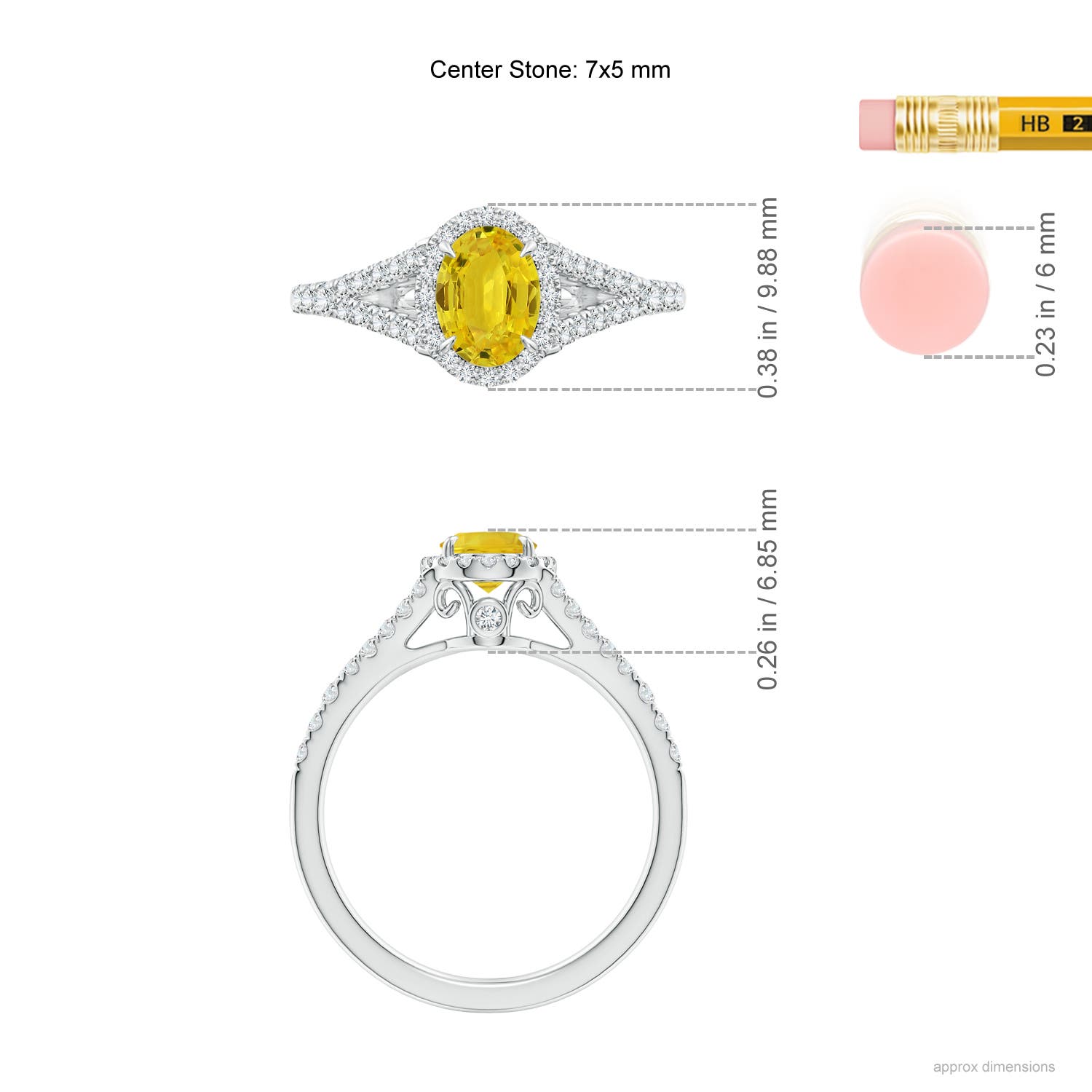 AAA - Yellow Sapphire / 1.41 CT / 14 KT White Gold