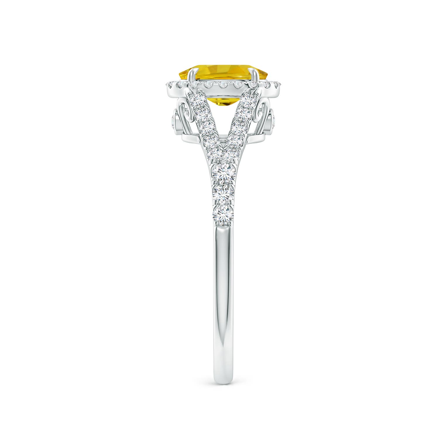 AAAA - Yellow Sapphire / 1.41 CT / 14 KT White Gold