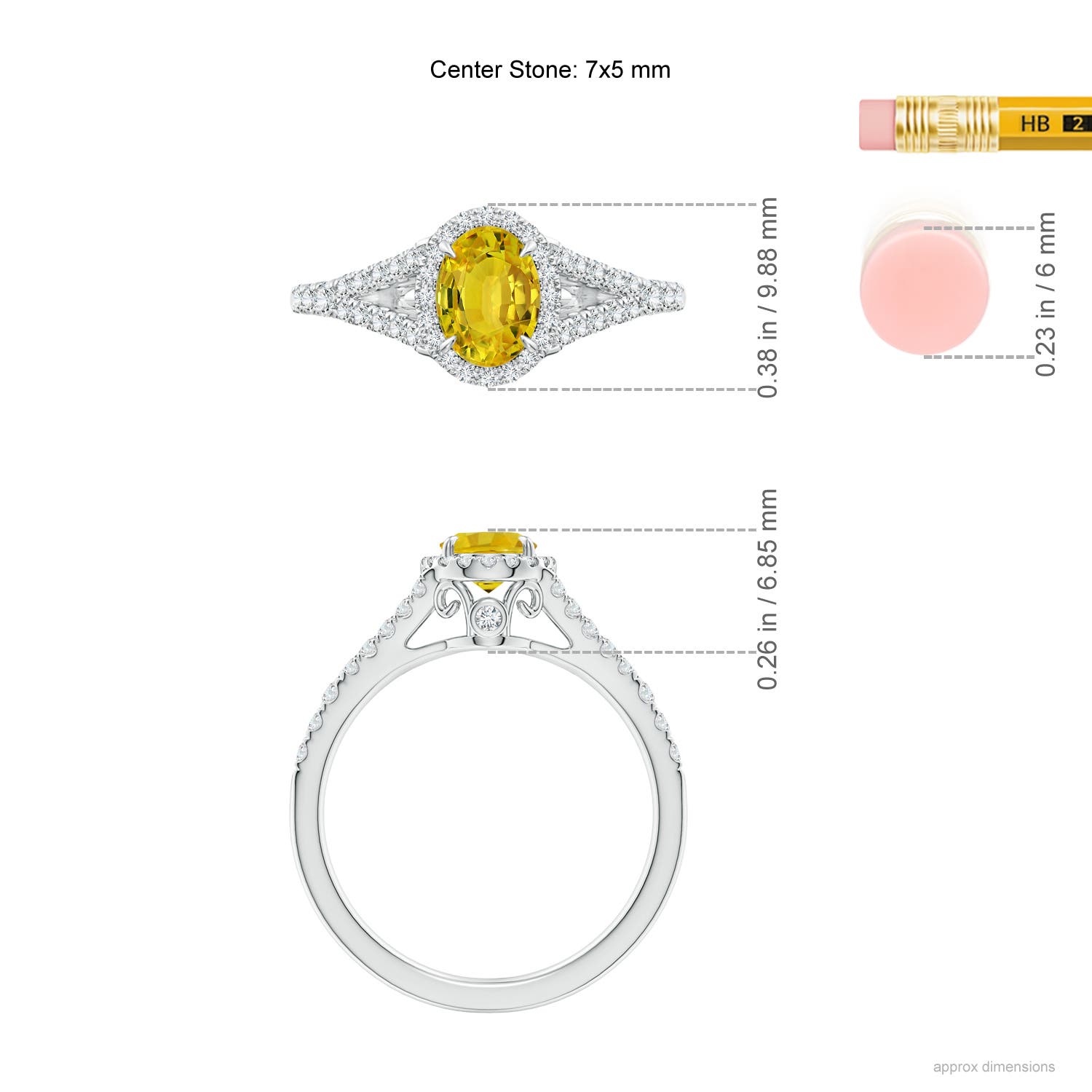 AAAA - Yellow Sapphire / 1.41 CT / 14 KT White Gold