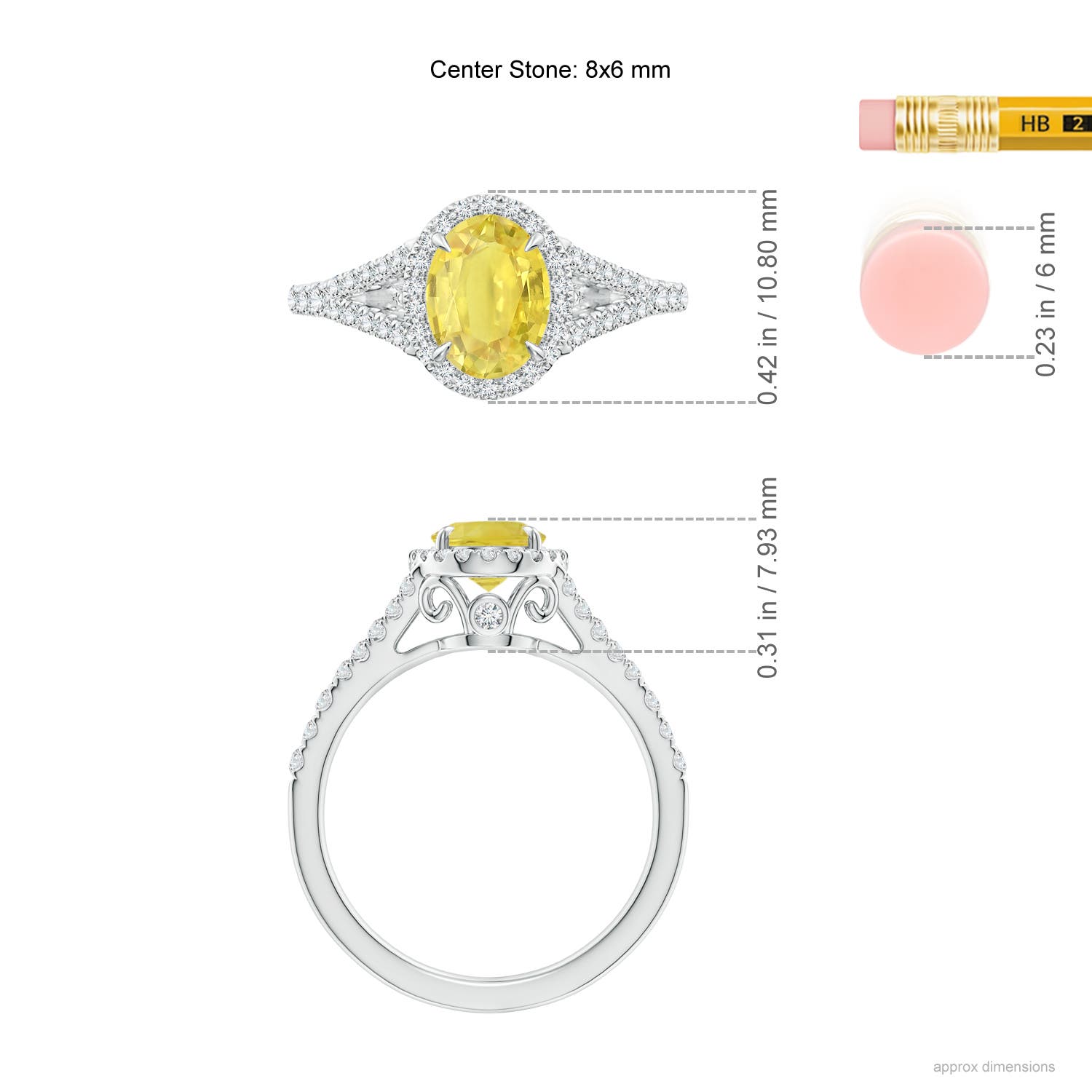 A - Yellow Sapphire / 1.92 CT / 14 KT White Gold