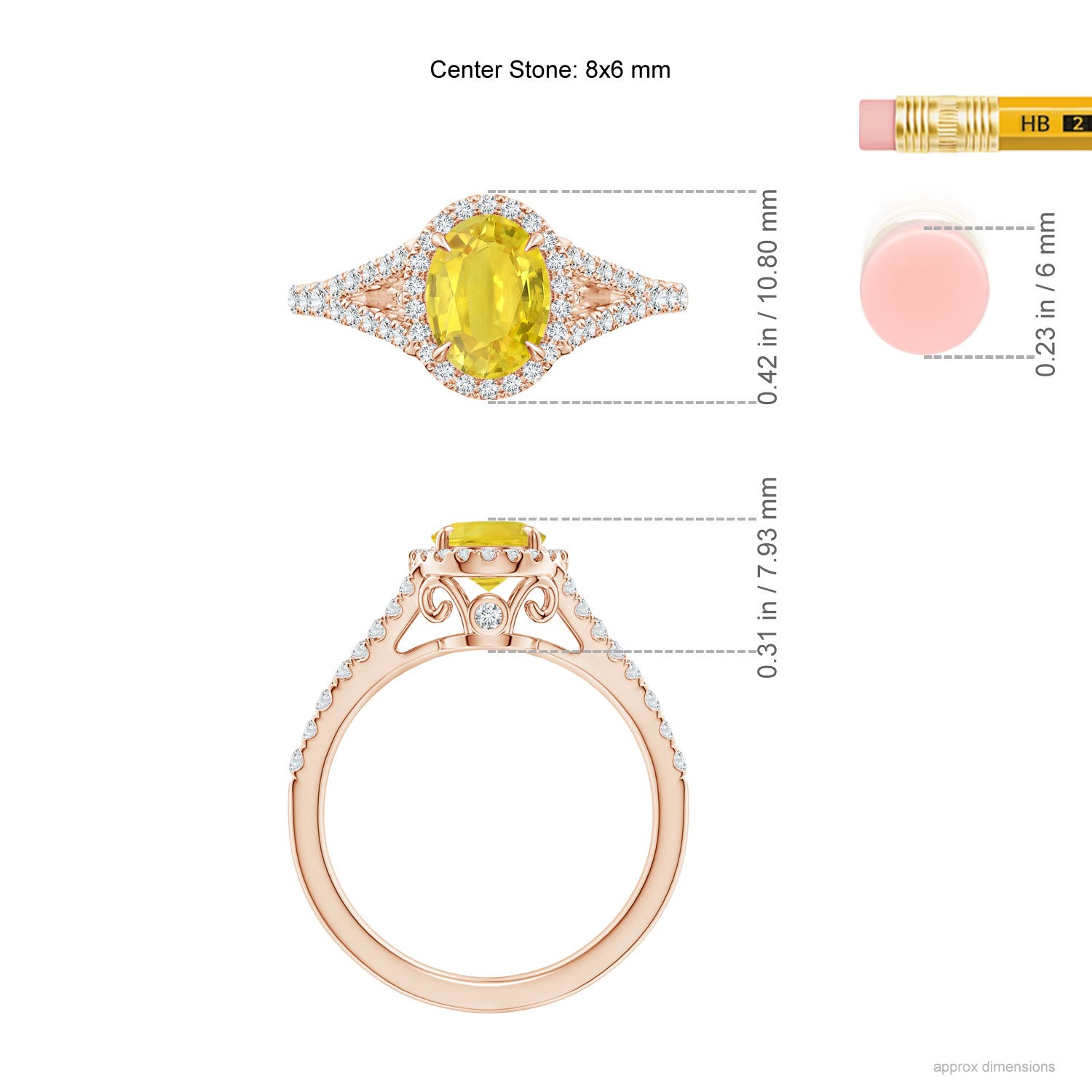 AA - Yellow Sapphire / 1.92 CT / 14 KT Rose Gold