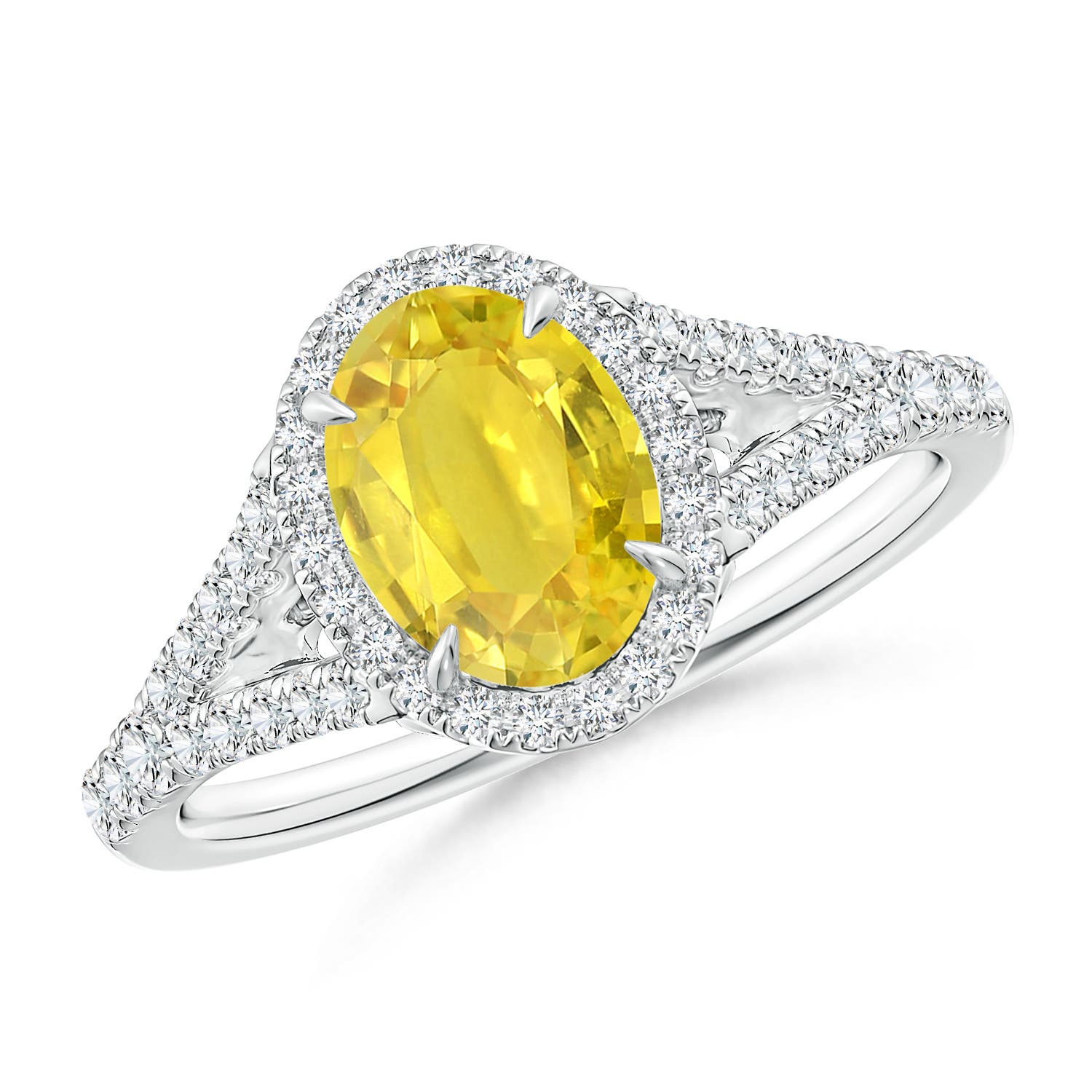 AA - Yellow Sapphire / 1.92 CT / 14 KT White Gold