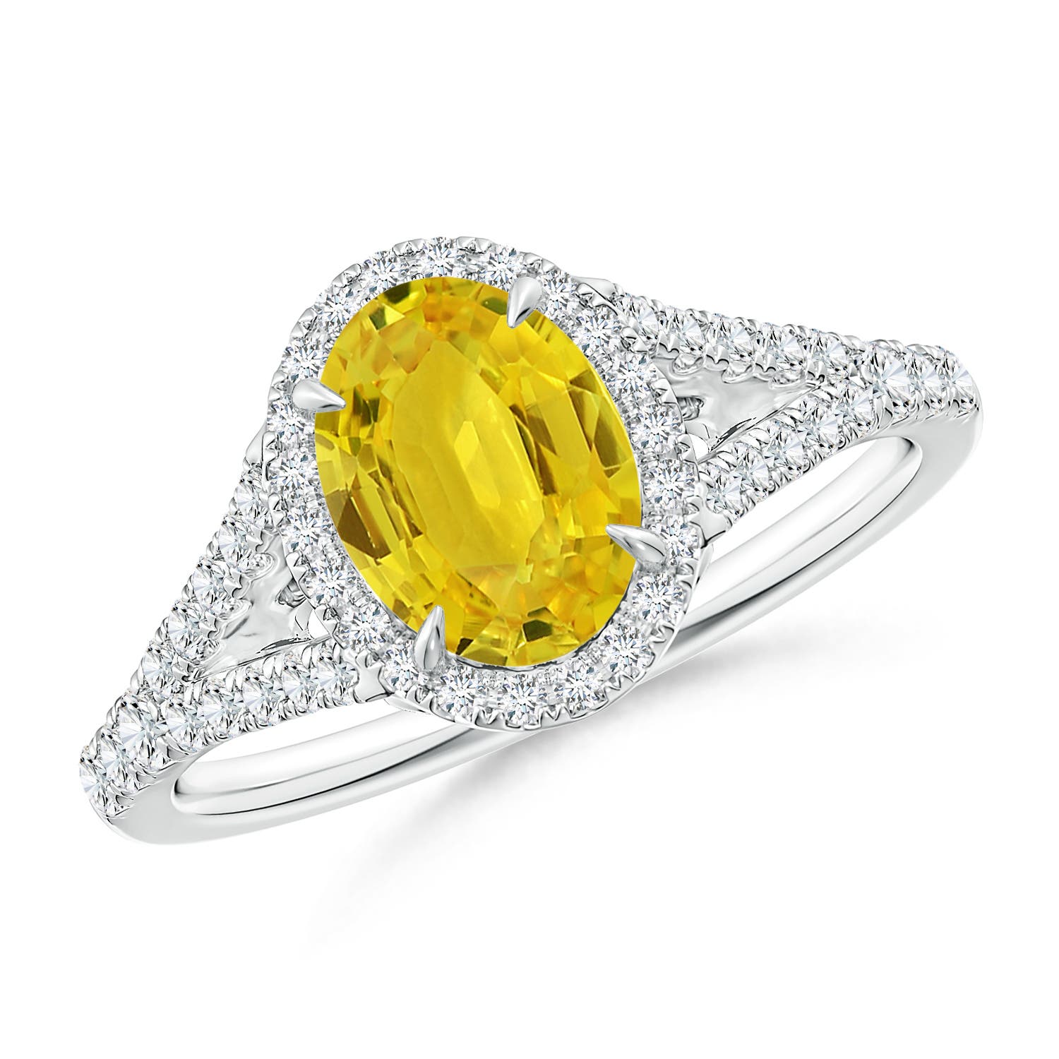 AAA - Yellow Sapphire / 1.92 CT / 14 KT White Gold