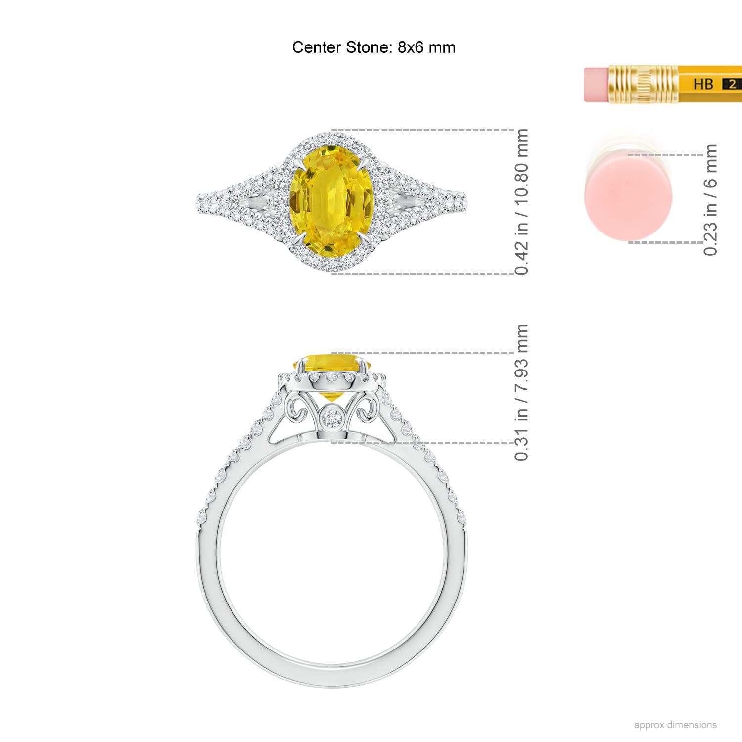 AAA - Yellow Sapphire / 1.92 CT / 14 KT White Gold