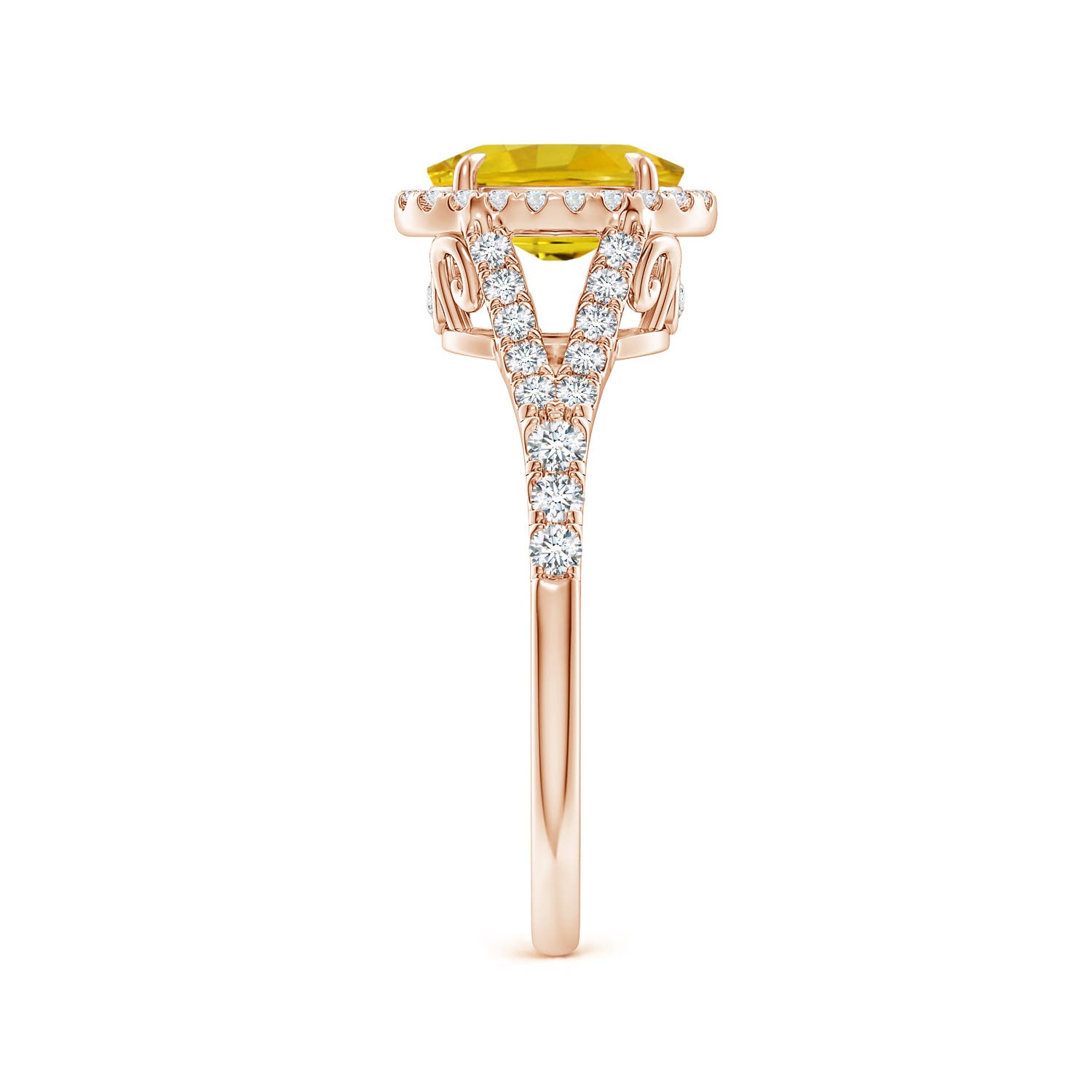 AAAA - Yellow Sapphire / 1.92 CT / 14 KT Rose Gold