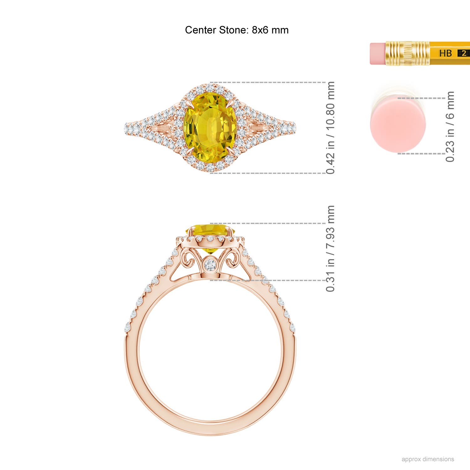 AAAA - Yellow Sapphire / 1.92 CT / 14 KT Rose Gold