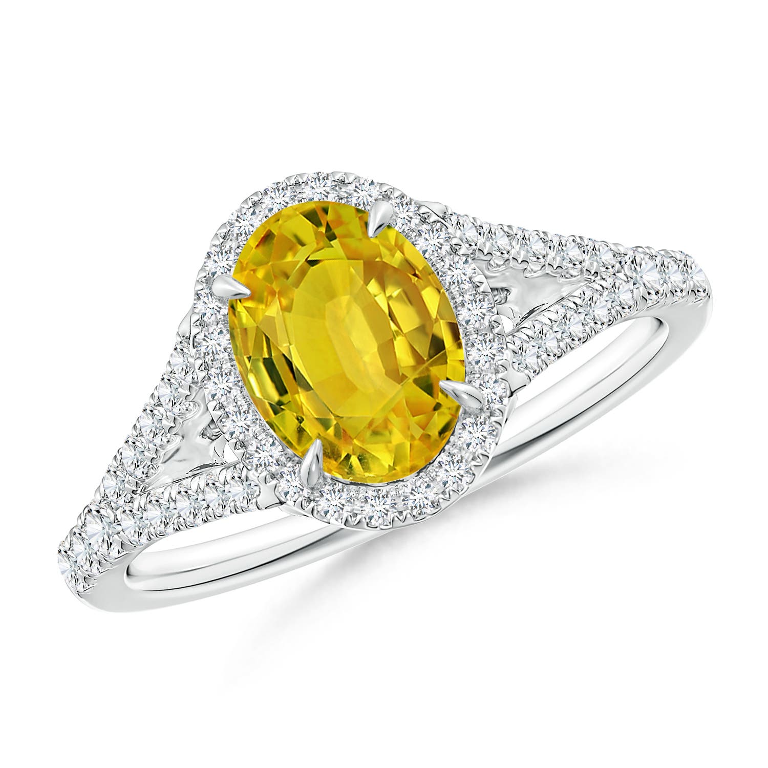 AAAA - Yellow Sapphire / 1.92 CT / 14 KT White Gold