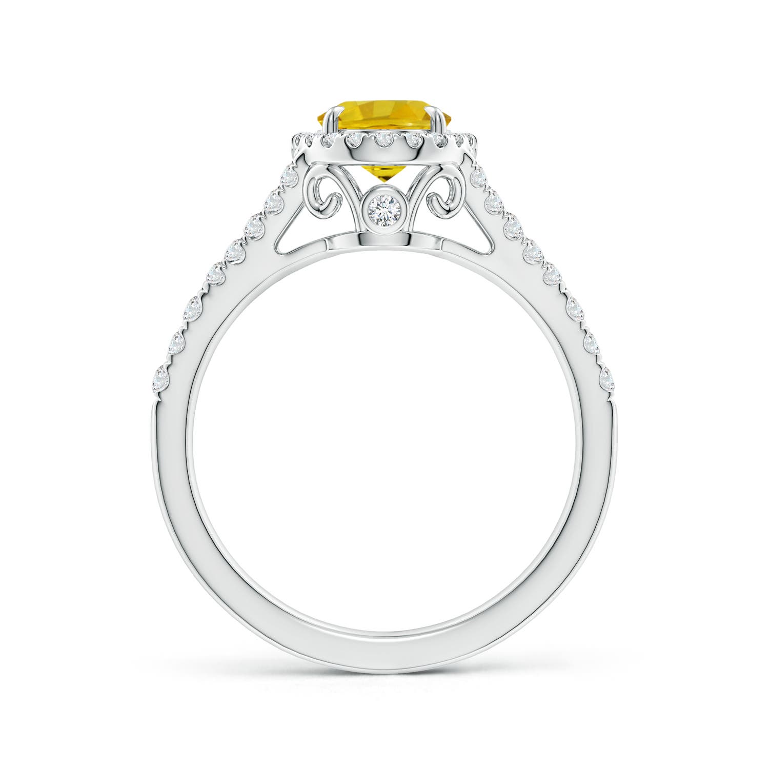 AAAA - Yellow Sapphire / 1.92 CT / 14 KT White Gold