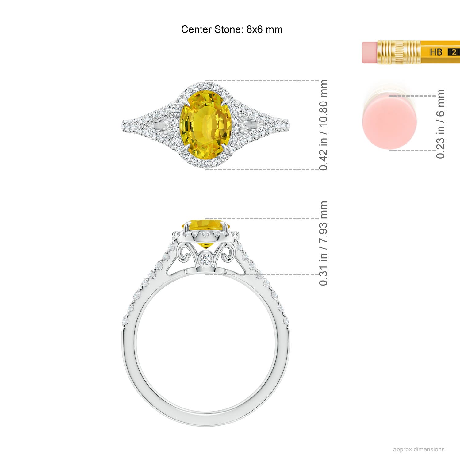 AAAA - Yellow Sapphire / 1.92 CT / 14 KT White Gold