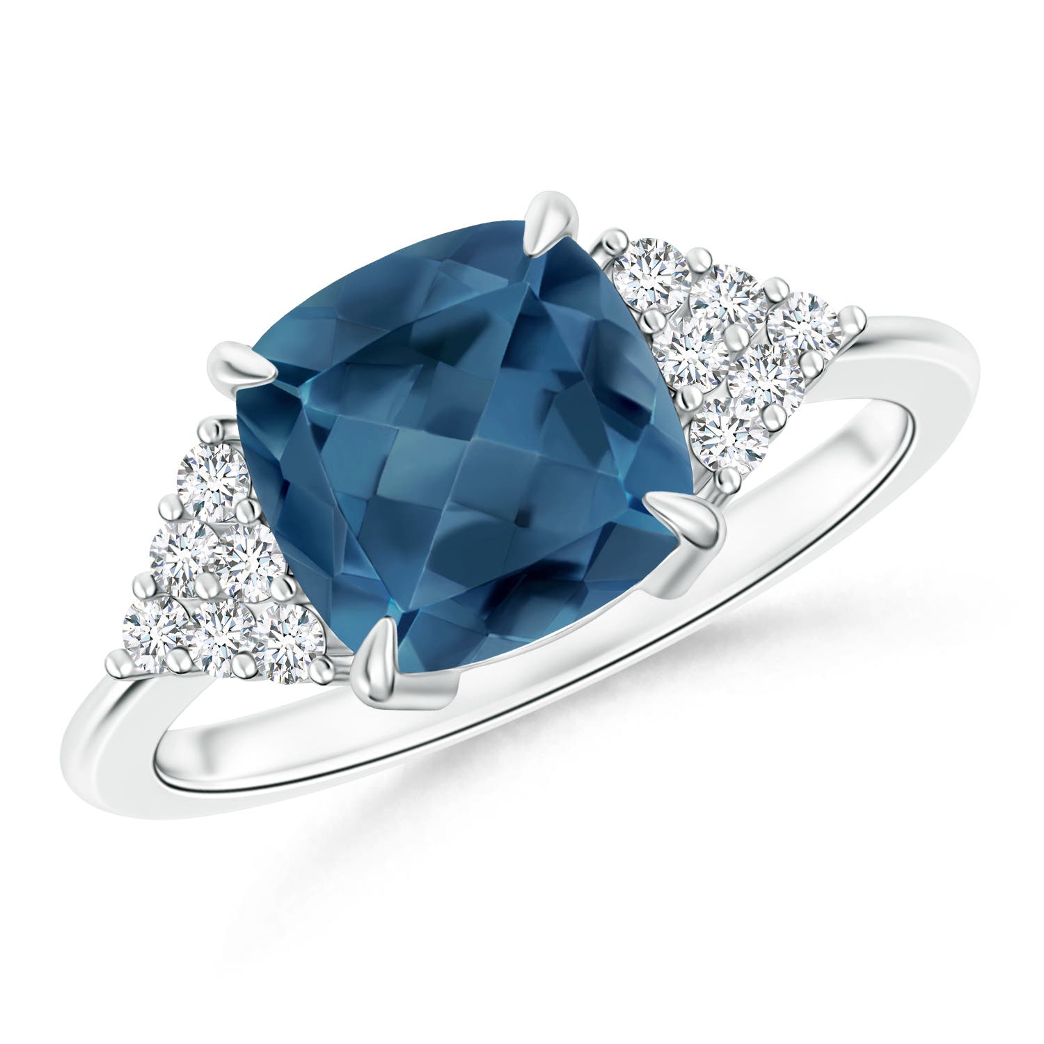 A - London Blue Topaz / 2.72 CT / 14 KT White Gold