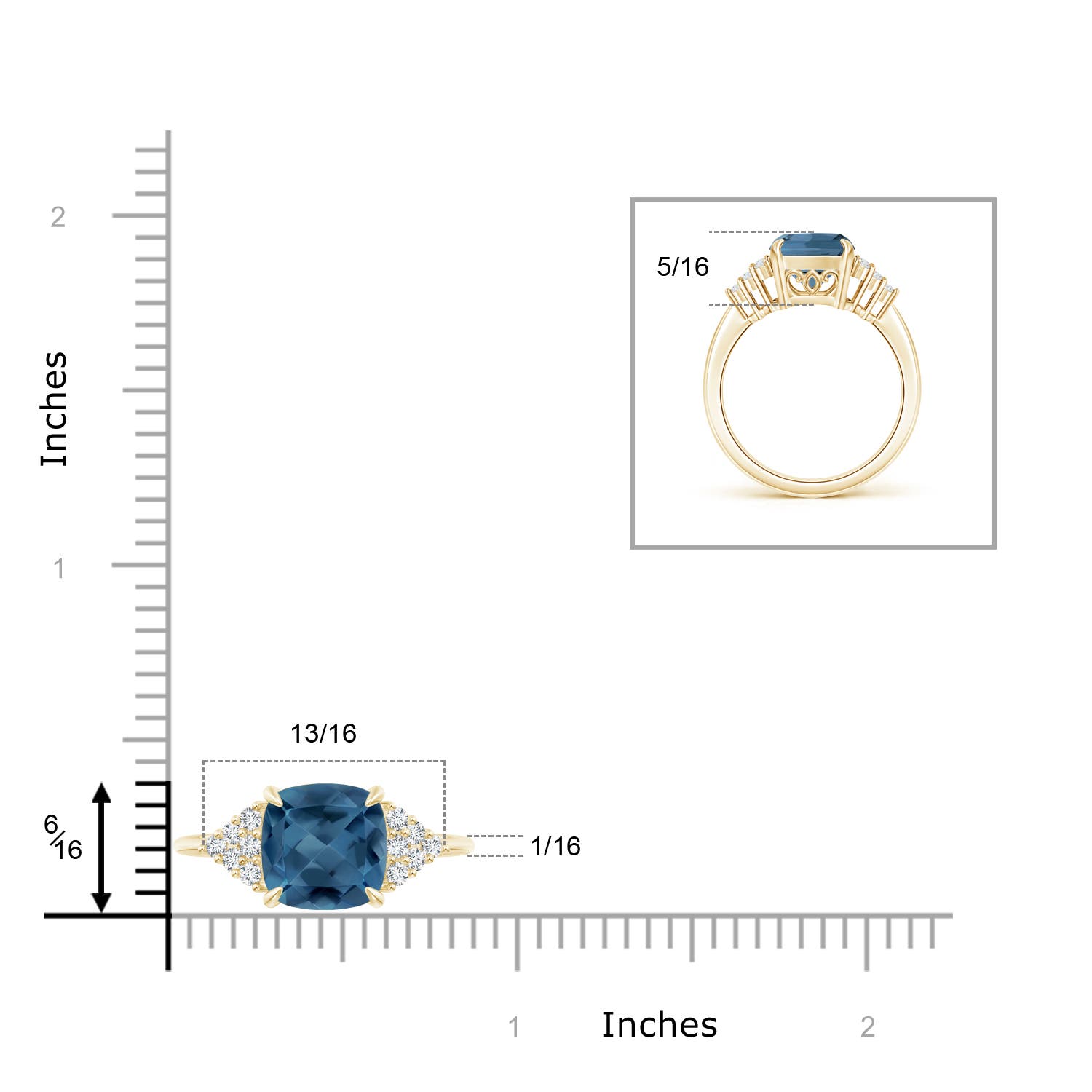 A - London Blue Topaz / 2.72 CT / 14 KT Yellow Gold