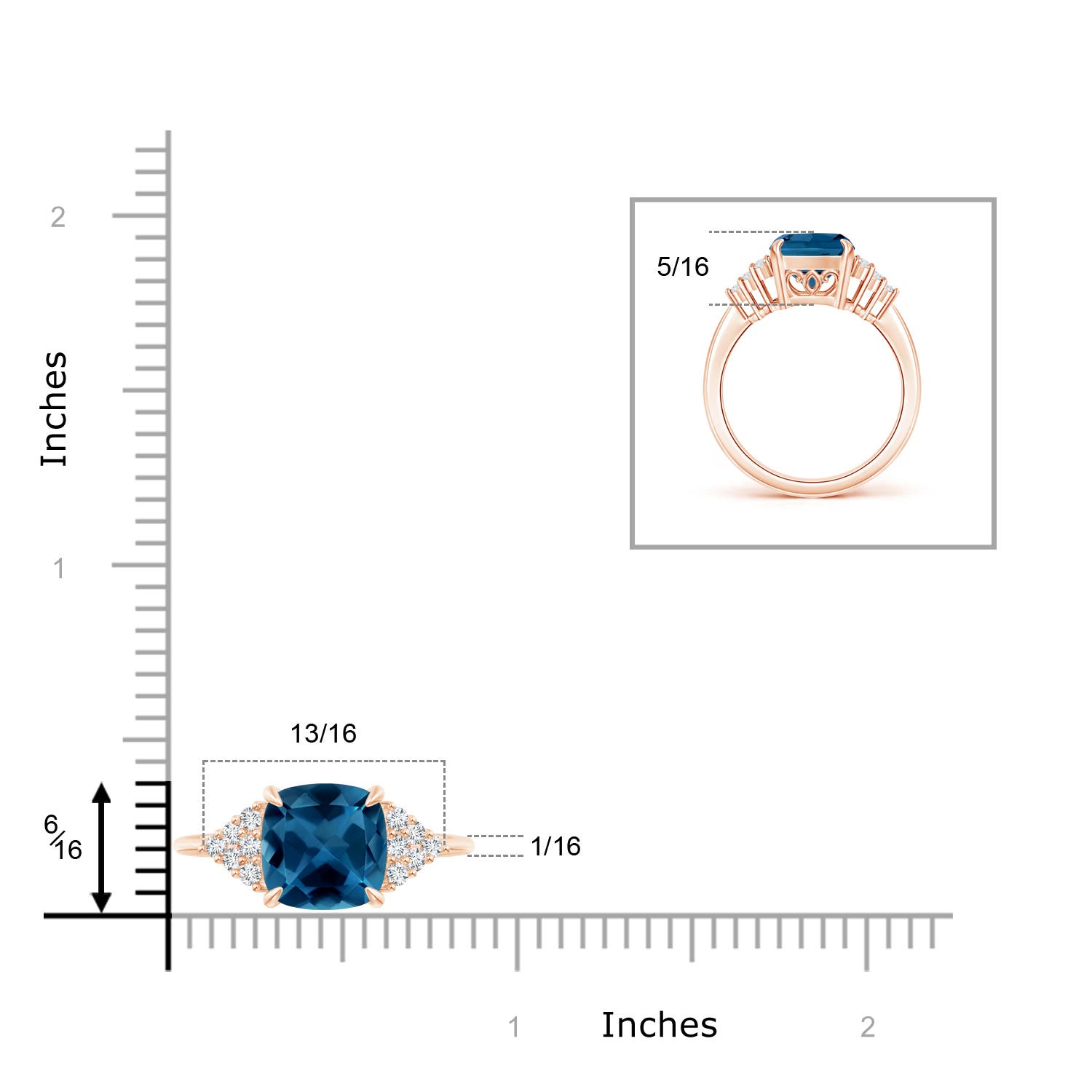 AAA - London Blue Topaz / 2.72 CT / 14 KT Rose Gold