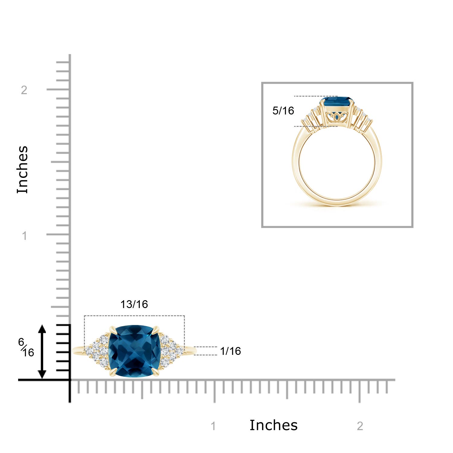 AAA - London Blue Topaz / 2.72 CT / 14 KT Yellow Gold