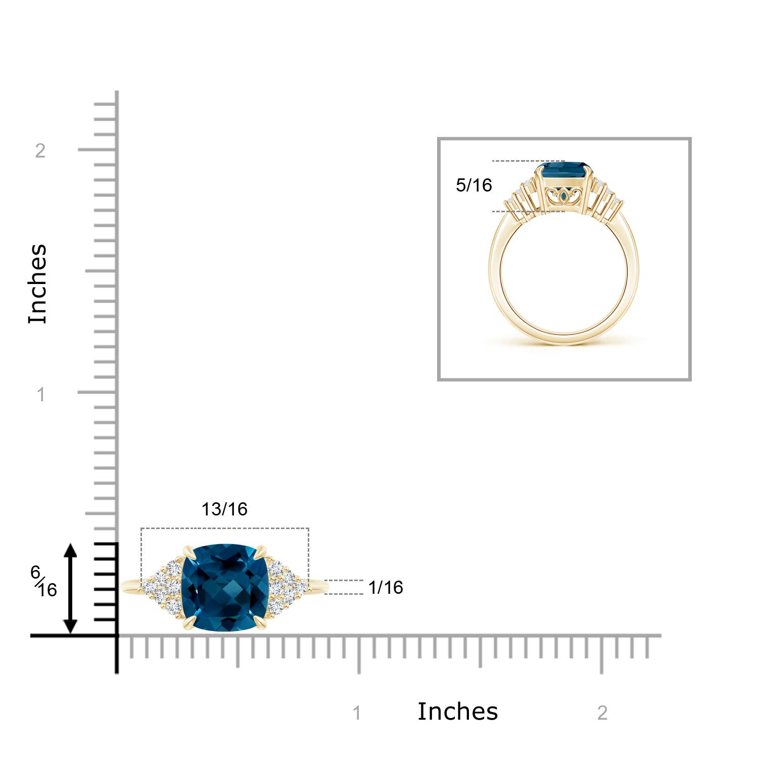 AAAA - London Blue Topaz / 2.72 CT / 14 KT Yellow Gold