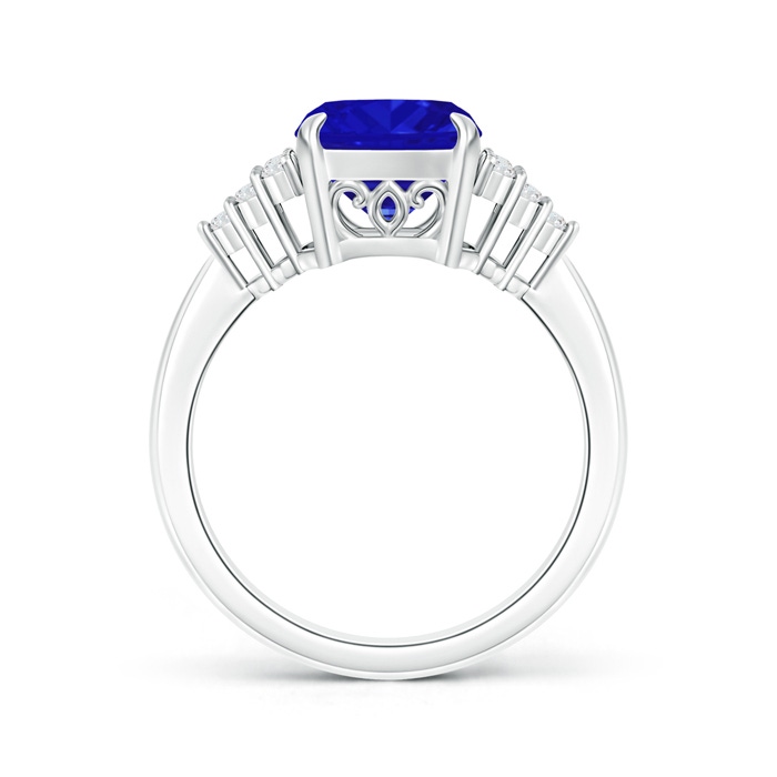 8mm AAAA Classic Tanzanite Ring with Diamond Accents in White Gold product image