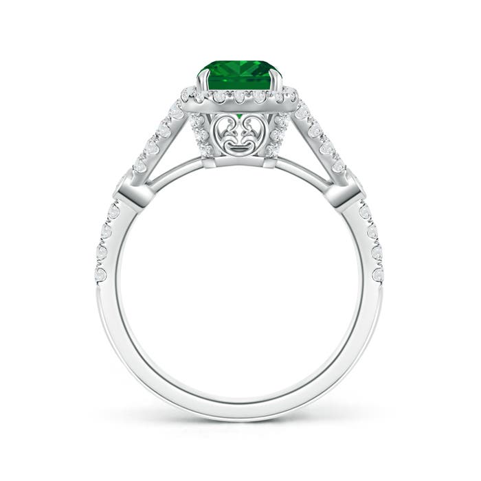 Premium - Lab-Grown Emerald / 2 CT / 18 KT White Gold