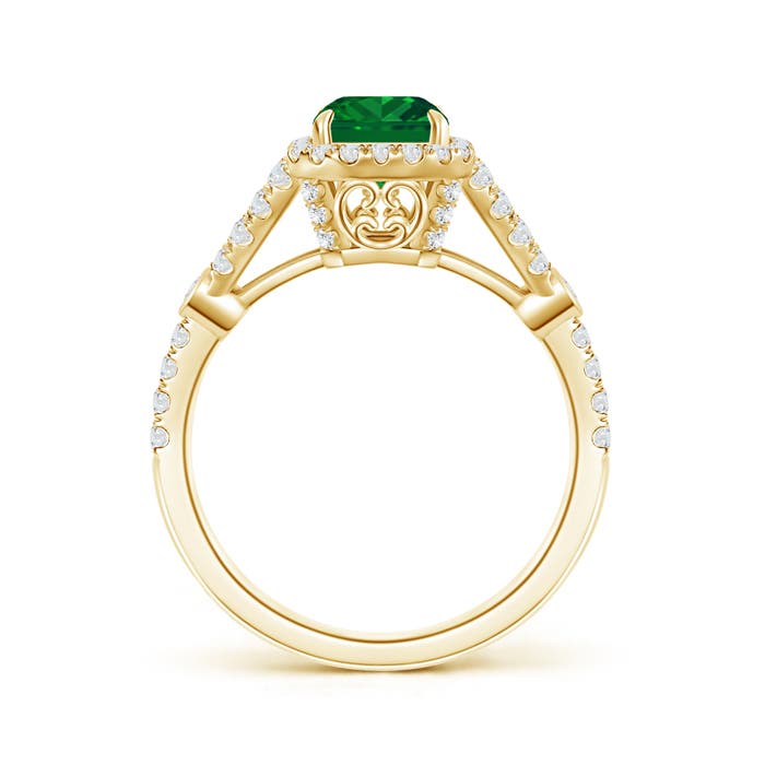 Premium - Lab-Grown Emerald / 2 CT / 18 KT Yellow Gold