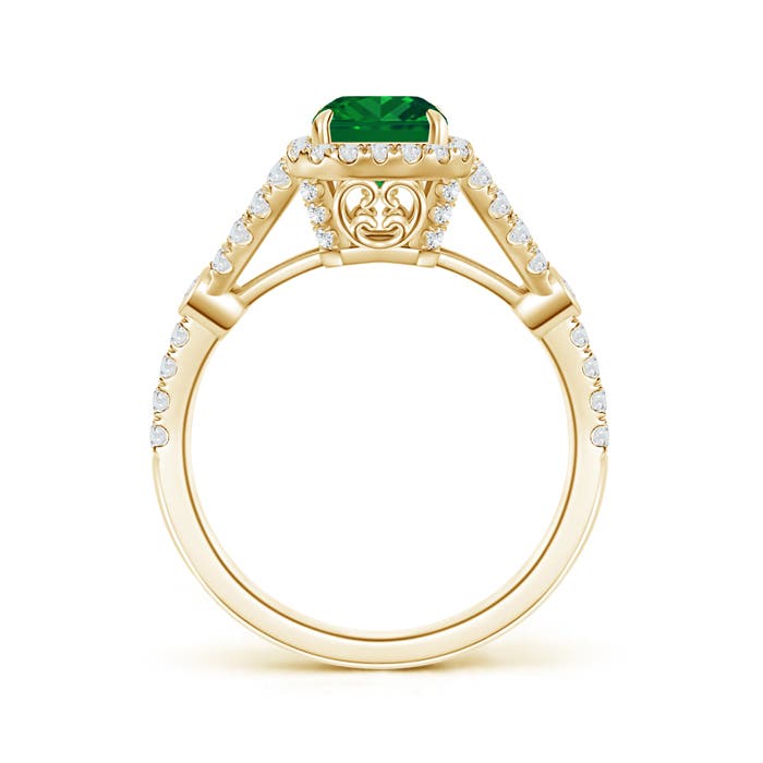 AAAA - Emerald / 2 CT / 14 KT Yellow Gold