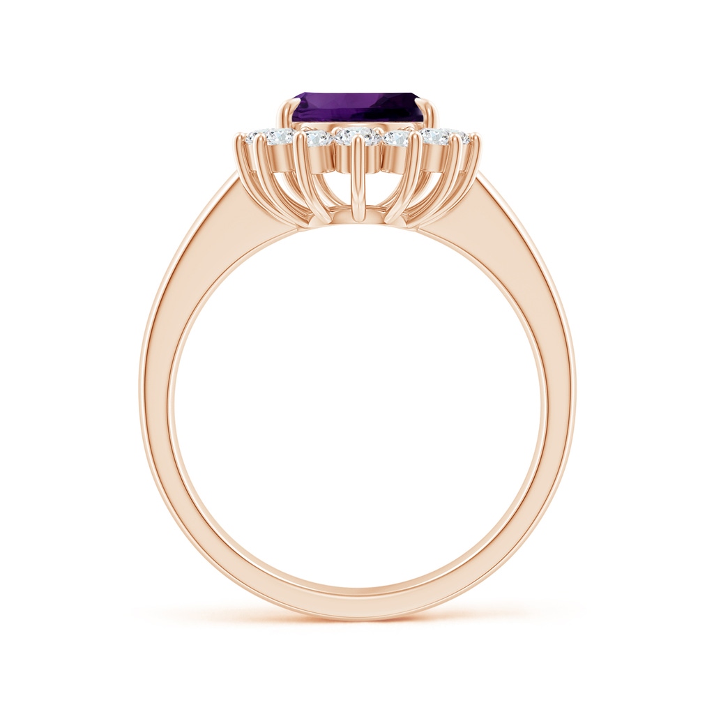 12.10x8.17x5.33mm AAA GIA Certified Pear Colombian Amethyst Ring with Diamonds in Rose Gold - side 199
