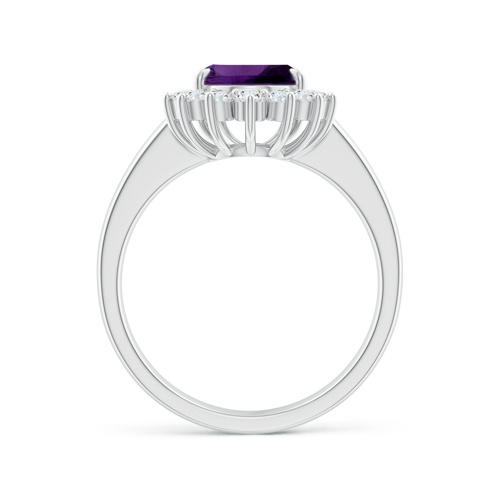 12.10x8.17x5.33mm AAA GIA Certified Pear Colombian Amethyst Ring with Diamonds in White Gold - side 199