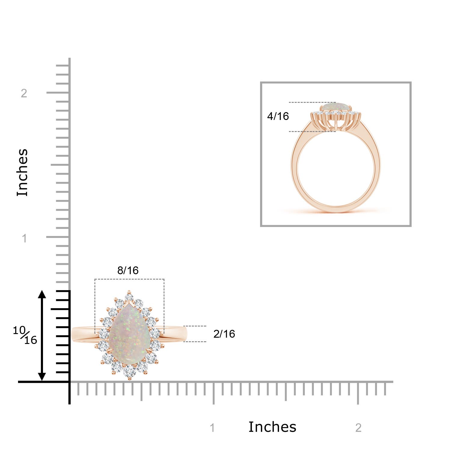 AA - Opal / 1.57 CT / 14 KT Rose Gold