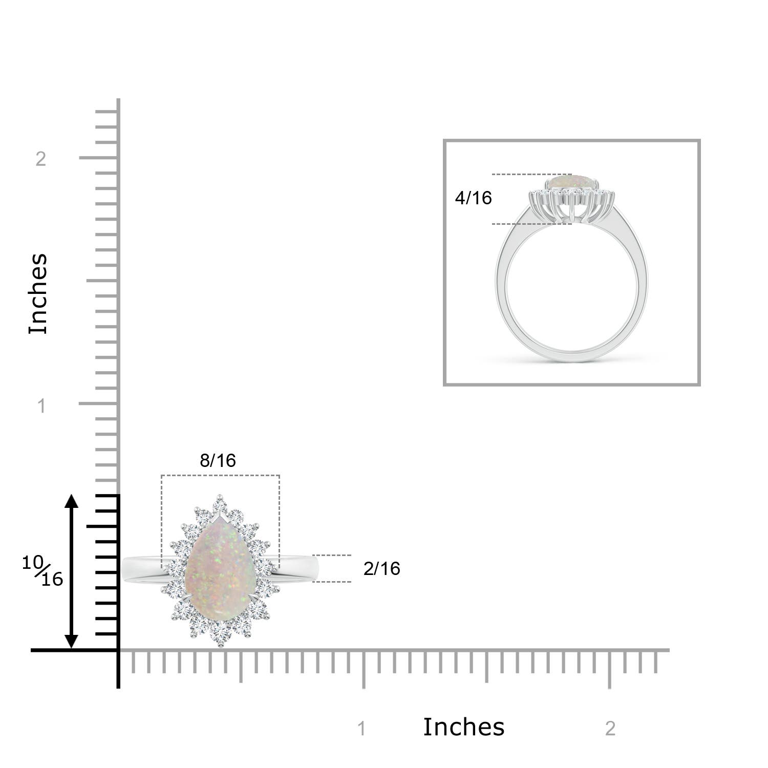 AA - Opal / 1.57 CT / 14 KT White Gold