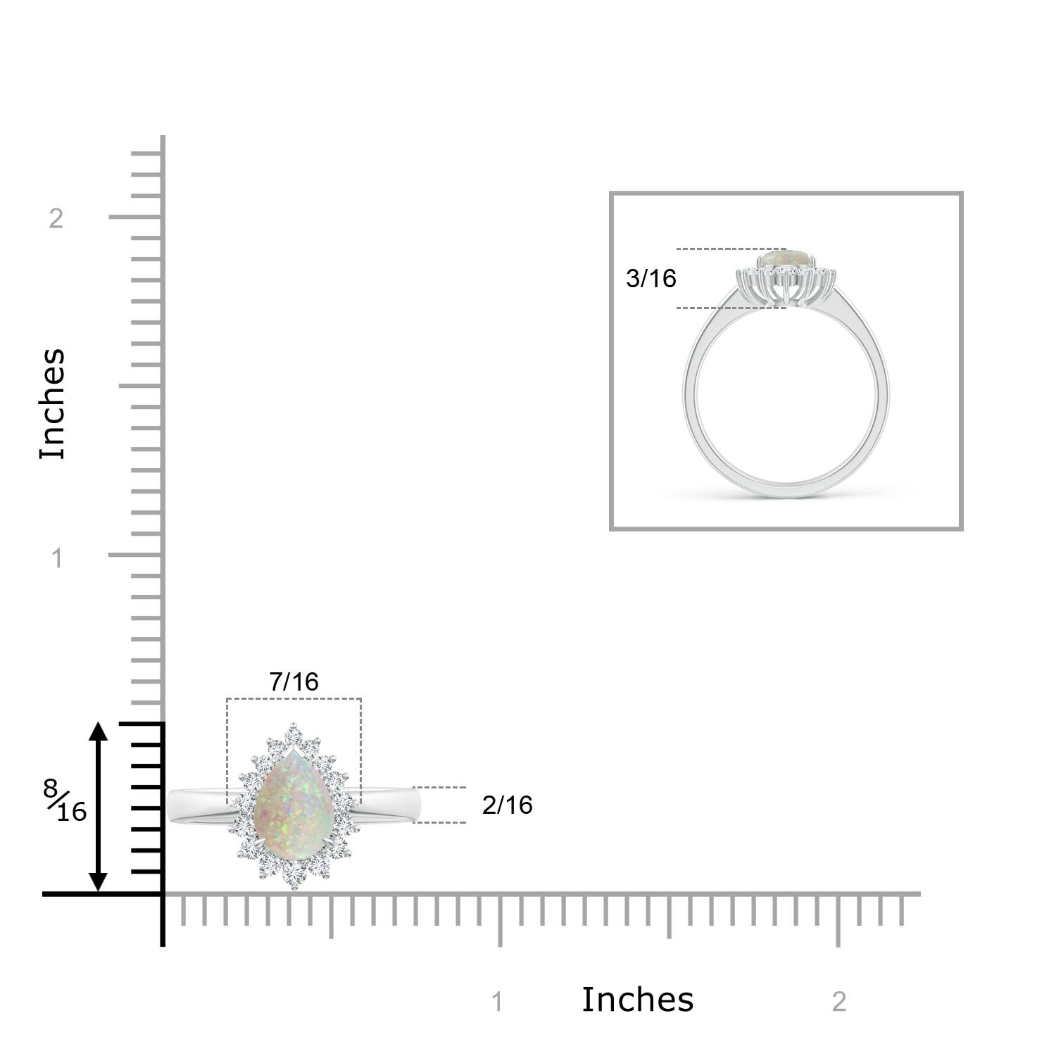 AAA - Opal / 0.92 CT / 14 KT White Gold