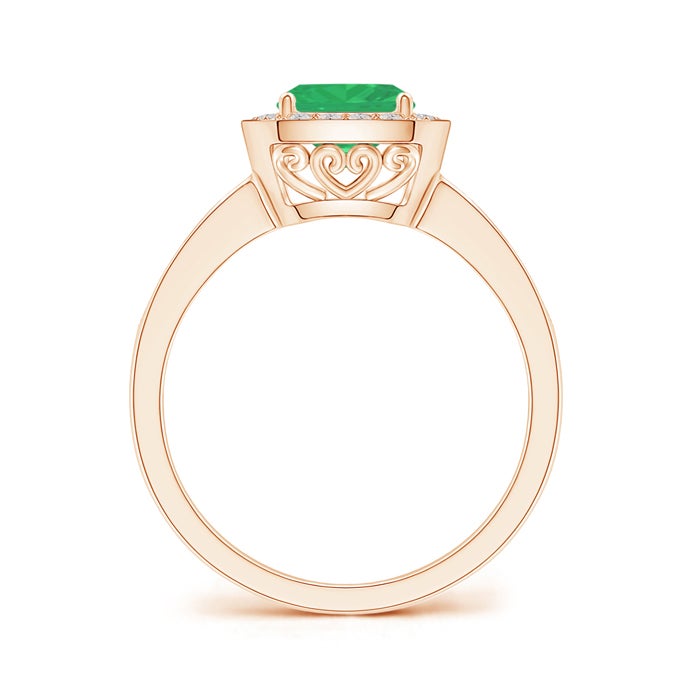 Cushion Emerald Engagement Ring with Diamond Accents