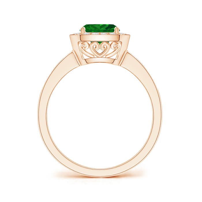 AAAA - Emerald / 1.09 CT / 14 KT Rose Gold