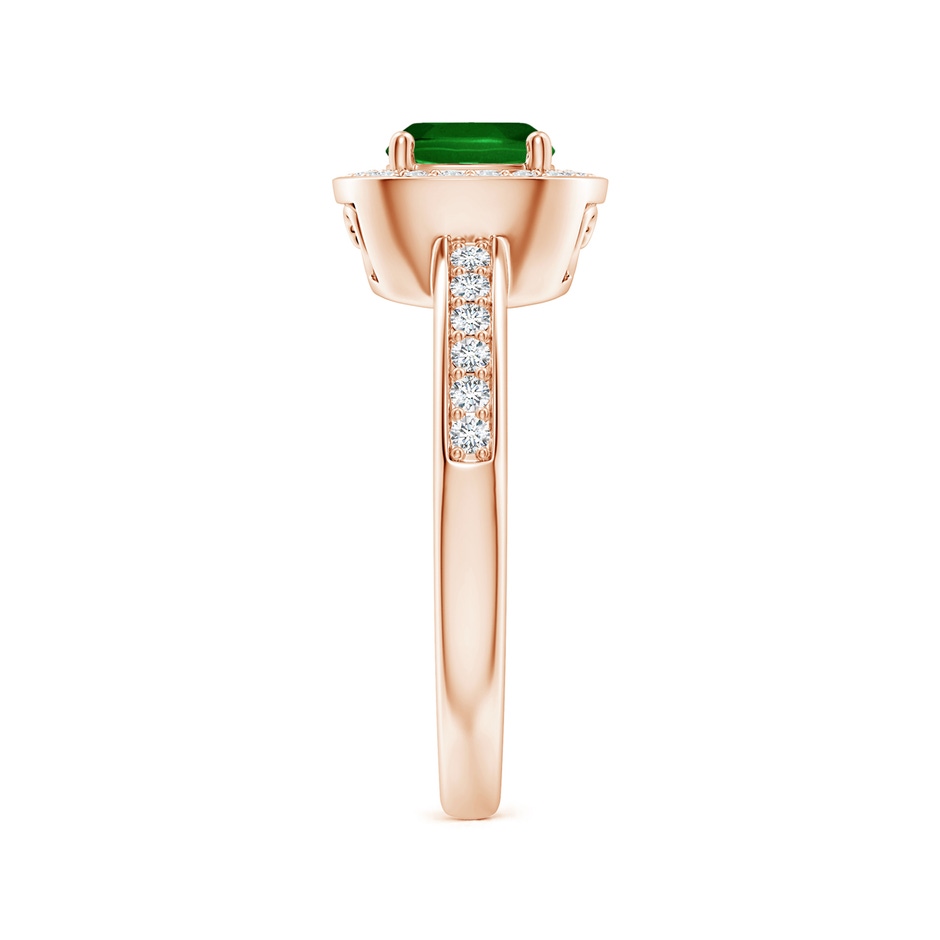 6mm AAAA Cushion Emerald Engagement Ring with Diamond Accents in Rose Gold side 199