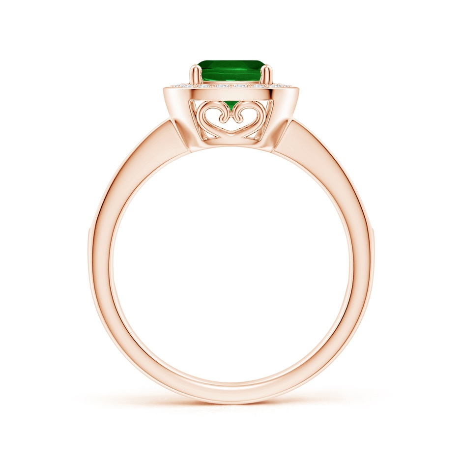 6mm AAAA Cushion Emerald Engagement Ring with Diamond Accents in Rose Gold side 299