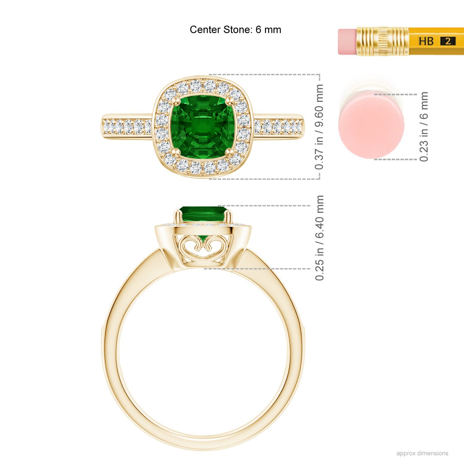 AAAA - Emerald / 1.09 CT / 14 KT Yellow Gold