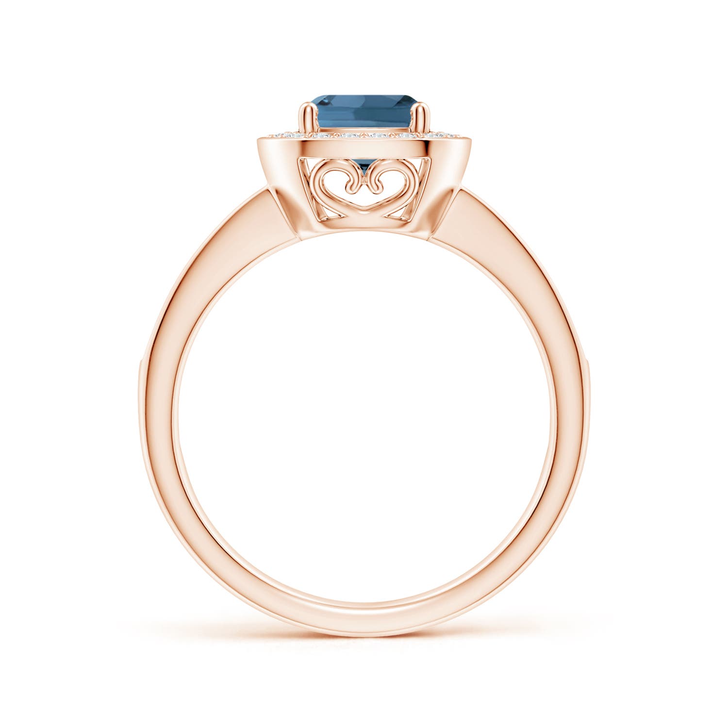 A - London Blue Topaz / 1.34 CT / 14 KT Rose Gold